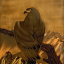 Gaston SUISSE (1896-1988) - Aigle Gymnogène branché se retournant, vers 1931.